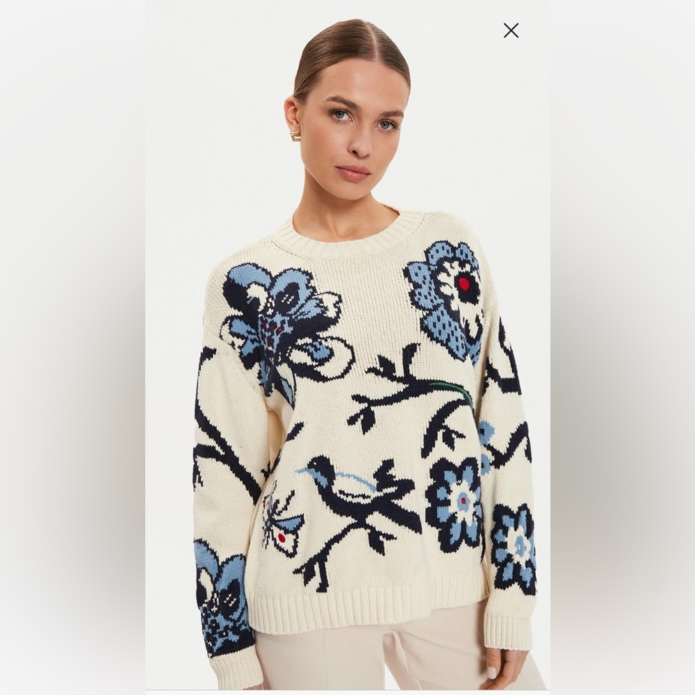❤️🌺🌸 WEEKEND MAX MARA Dolmen Floral Jumper Size S